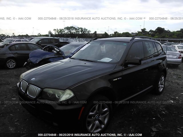 WBXPC93478WJ05705 - 2008 BMW X3 3.0SI BLACK photo 2