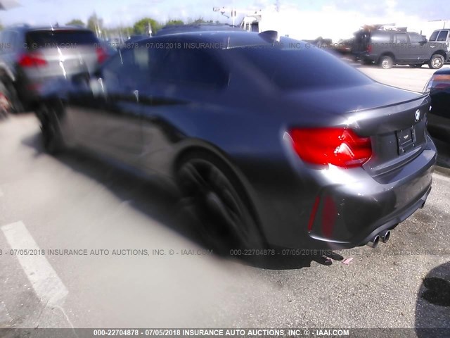 WBS1J5C56JVA12627 - 2018 BMW M2 GRAY photo 3