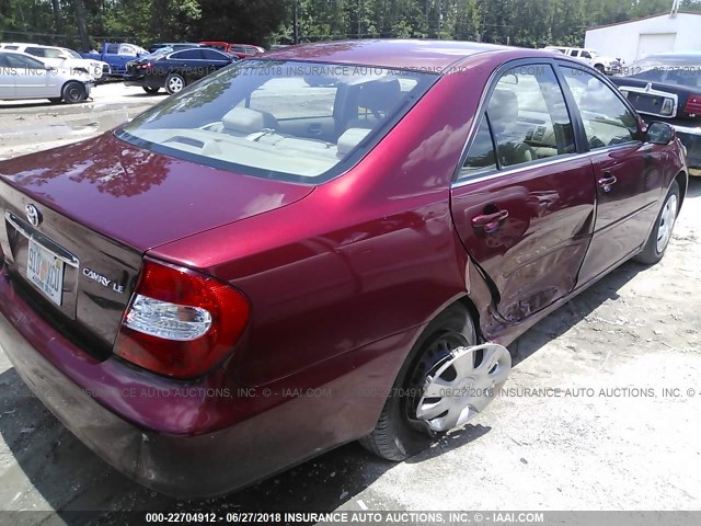 4T1BE32K53U154576 - 2003 TOYOTA CAMRY LE/XLE/SE წითელი ფოტო 4