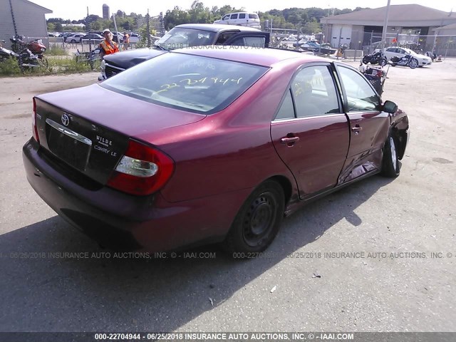4T1BE32K44U378438 - 2004 TOYOTA CAMRY LE/XLE/SE RED photo 4