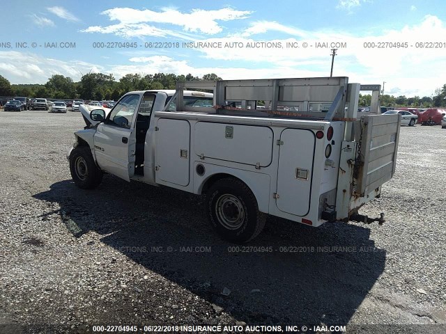 3B7KC26ZXWM251325 - 1998 DODGE RAM 2500 WHITE photo 3