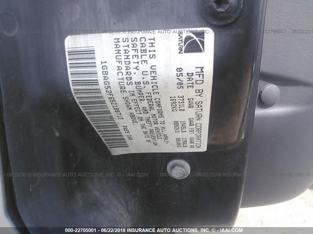 1G8AG52F65Z180712 - 2005 SATURN ION LEVEL 1 GRAY photo 9