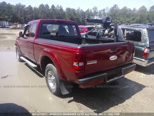 1FTYR14U88PA79805 - 2008 FORD RANGER SUPER CAB RED photo 3