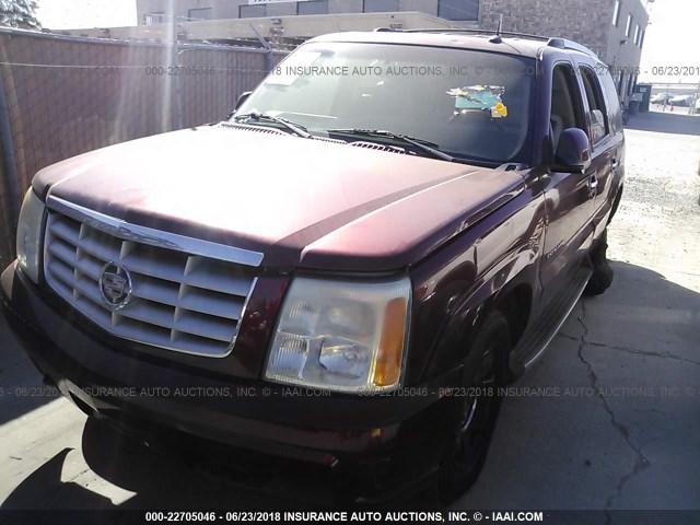 1GYEK63NX2R307498 - 2002 CADILLAC ESCALADE LUXURY ბურგუნდია ფოტო 2