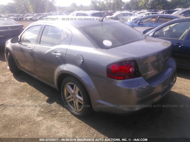 1C3CDZCB2CN280230 - 2012 DODGE AVENGER SXT GRAY photo 3