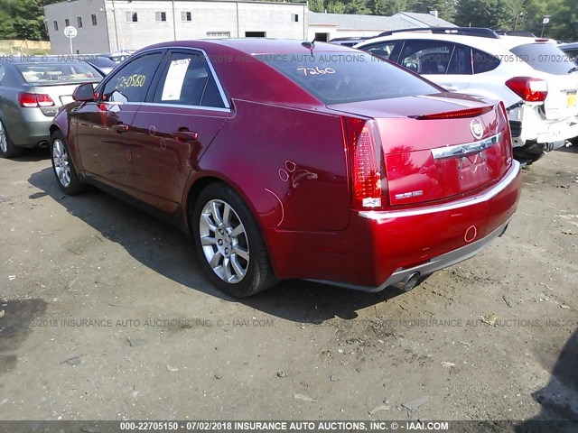 1G6DR57V280175483 - 2008 CADILLAC CTS HI FEATURE V6 RED photo 3