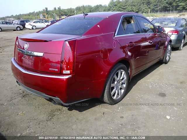 1G6DR57V280175483 - 2008 CADILLAC CTS HI FEATURE V6 RED photo 4