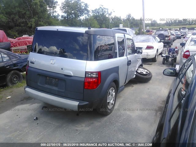 5J6YH28397L005433 - 2007 HONDA ELEMENT LX SILVER photo 4