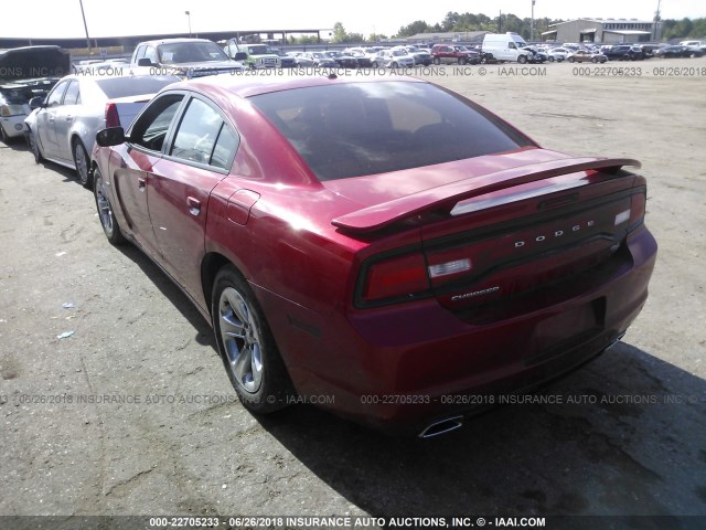 2C3CDXCT7DH571247 - 2013 DODGE CHARGER R/T RED photo 3