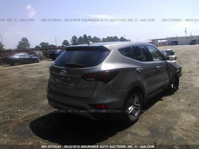 5XYZT3LB1HG433376 - 2017 HYUNDAI SANTA FE SPORT  GRAY photo 4