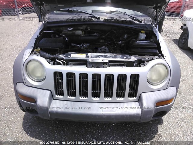 1J4GK48K54W238364 - 2004 JEEP LIBERTY SPORT SILVER photo 10