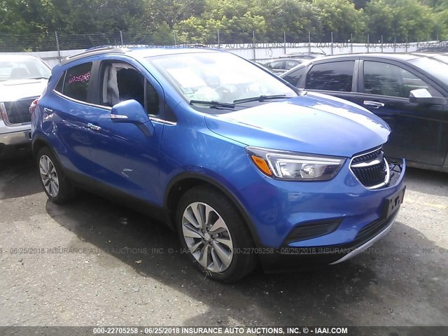 KL4CJASB3HB054465 - 2017 BUICK ENCORE PREFERRED BLUE photo 1