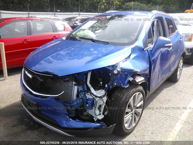 KL4CJASB3HB054465 - 2017 BUICK ENCORE PREFERRED BLUE photo 2