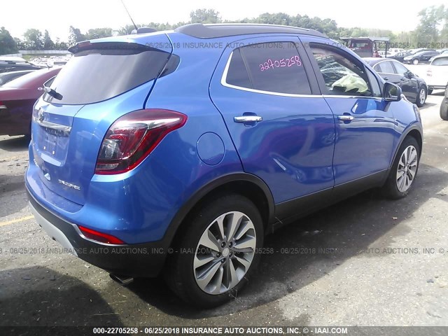 KL4CJASB3HB054465 - 2017 BUICK ENCORE PREFERRED BLUE photo 4