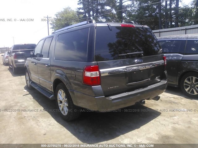 1FMJK2AT5HEA50485 - 2017 FORD EXPEDITION EL LIMITED GRAY photo 3
