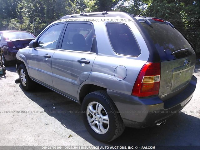 KNDJE723287500959 - 2008 KIA SPORTAGE EX/LX GRAY photo 3