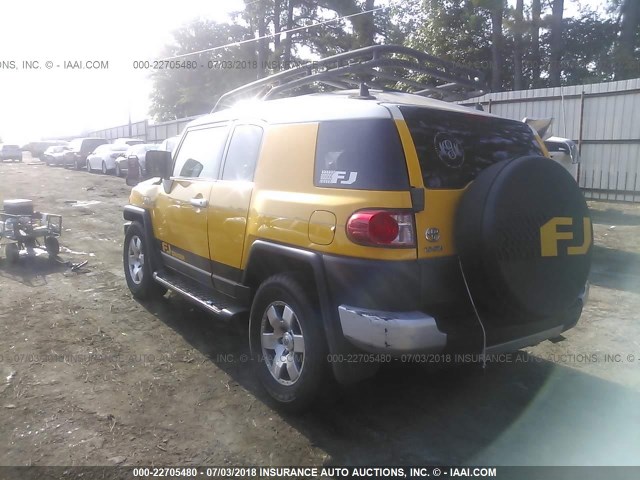 JTEZU11F08K004307 - 2008 TOYOTA FJ CRUISER YELLOW photo 3