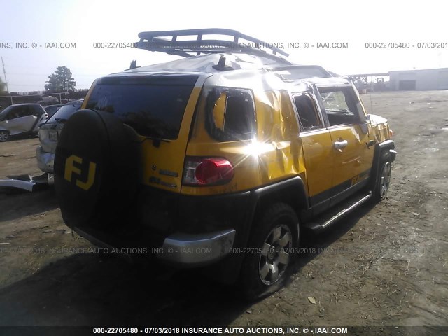 JTEZU11F08K004307 - 2008 TOYOTA FJ CRUISER YELLOW photo 4