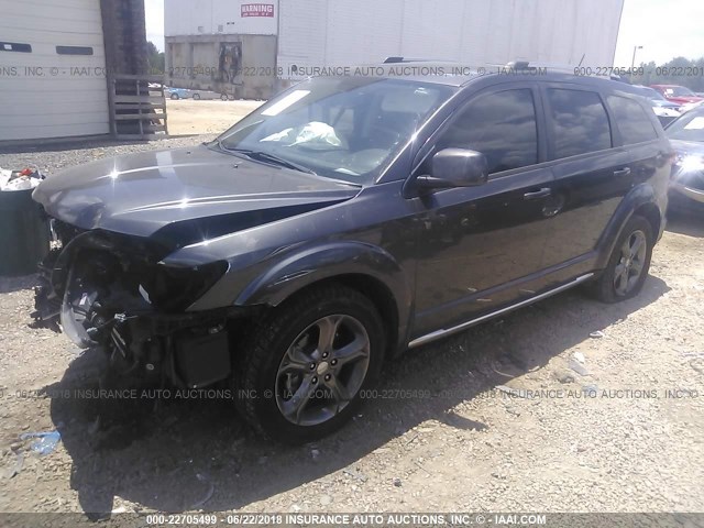 3C4PDCGG2FT746260 - 2015 DODGE JOURNEY CROSSROAD GRAY photo 2