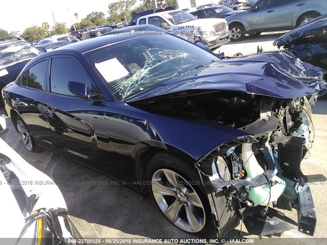 2C3CDXHG6GH179859 - 2016 DODGE CHARGER SXT Navy photo 1