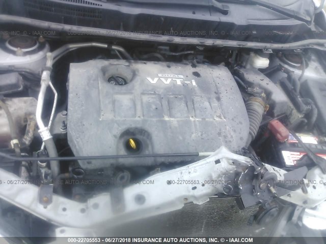 2T1KU40E69C071416 - 2009 TOYOTA COROLLA MATRIX  SILVER photo 10