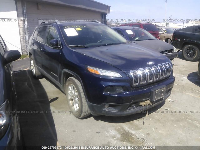 1C4PJMCB0EW251606 - 2014 JEEP CHEROKEE LATITUDE BLUE photo 1