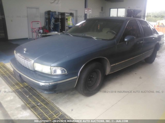 1G1BL53E4PR140233 - 1993 CHEVROLET CAPRICE CLASSIC BLUE photo 2