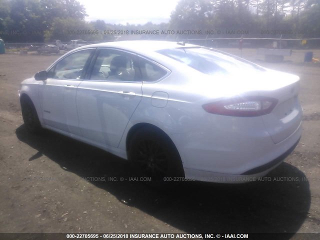 3FA6P0LU8ER223615 - 2014 FORD FUSION SE HYBRID WHITE photo 3