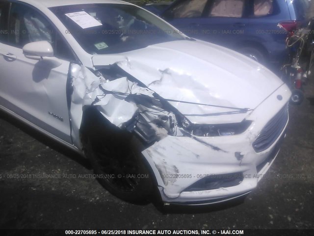 3FA6P0LU8ER223615 - 2014 FORD FUSION SE HYBRID WHITE photo 6