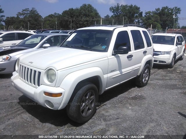 1J8GL58K94W120318 - 2004 JEEP LIBERTY LIMITED WHITE photo 2