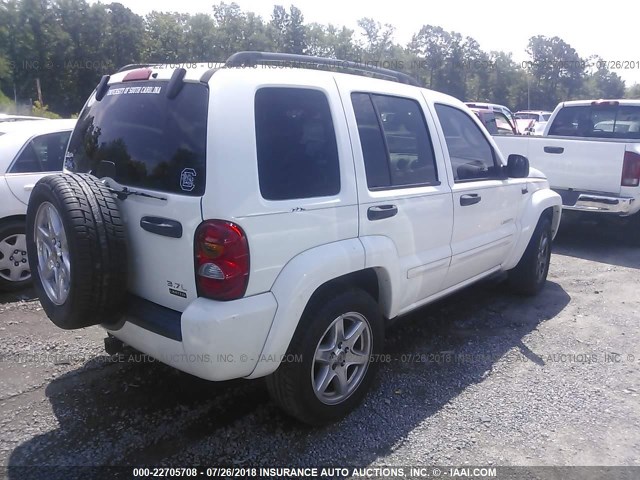 1J8GL58K94W120318 - 2004 JEEP LIBERTY LIMITED WHITE photo 4