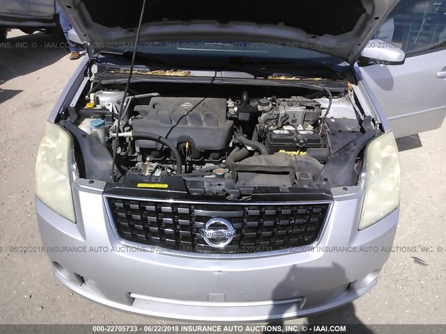 3N1AB61E78L671114 - 2008 NISSAN SENTRA 2.0/2.0S/2.0SL SILVER photo 10