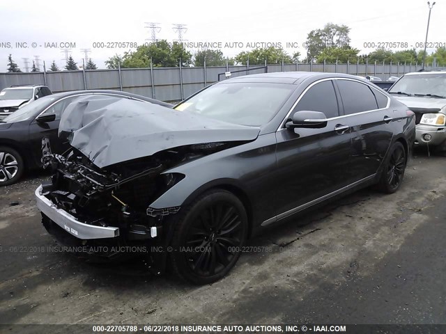 KMHGN4JF9JU257383 - 2018 GENESIS G80 ULTIMATE GRAY photo 2