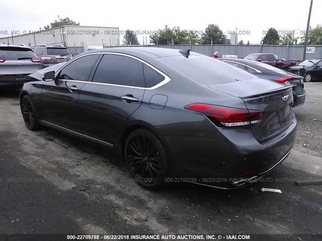 KMHGN4JF9JU257383 - 2018 GENESIS G80 ULTIMATE GRAY photo 3