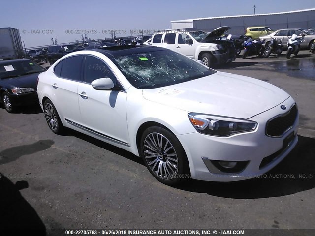 KNALN4D78E5134310 - 2014 KIA CADENZA PREMIUM/LIMITED WHITE photo 1