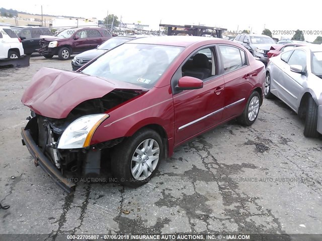 3N1AB6AP0CL635694 - 2012 NISSAN SENTRA 2.0/2.0S/SR/2.0SL RED photo 2