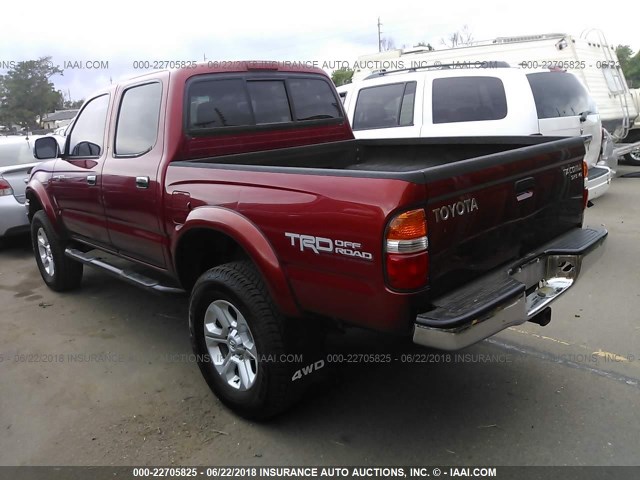 5TEHN72NX1Z748410 - 2001 TOYOTA TACOMA DOUBLE CAB RED photo 3