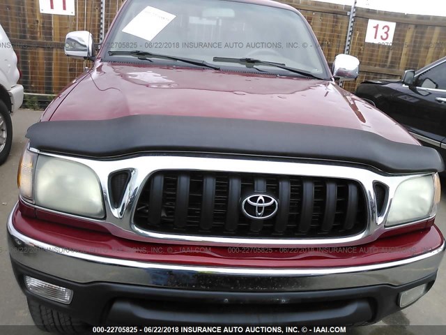 5TEHN72NX1Z748410 - 2001 TOYOTA TACOMA DOUBLE CAB 红色 照片 6