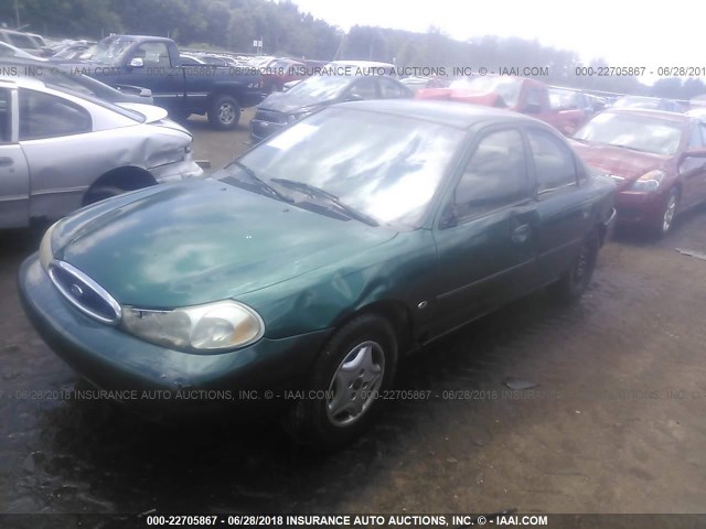 1FAFP6534XK120349 - 1999 FORD CONTOUR LX GREEN photo 2