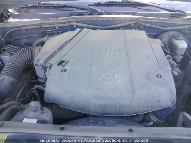 5TEUU42N77Z374721 - 2007 TOYOTA TACOMA ACCESS CAB Կապույտ լուսանկար 10