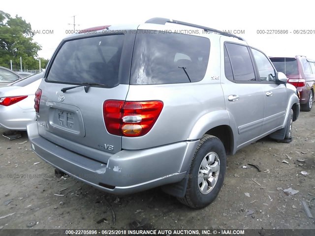 5TDZT34A91S038294 - 2001 TOYOTA SEQUOIA SR5 SILVER photo 4