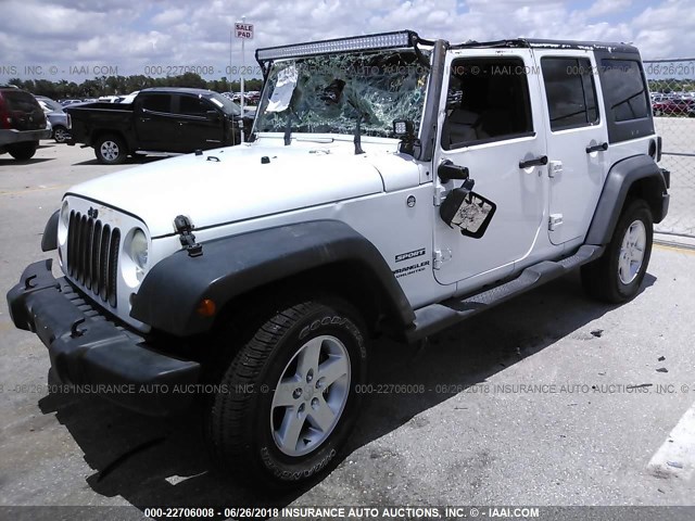 1C4HJWDG2DL648096 - 2013 JEEP WRANGLER UNLIMITE SPORT WHITE photo 2