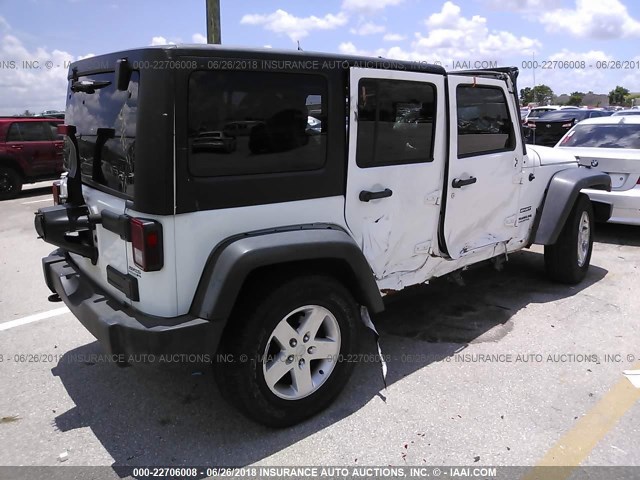 1C4HJWDG2DL648096 - 2013 JEEP WRANGLER UNLIMITE SPORT WHITE photo 4