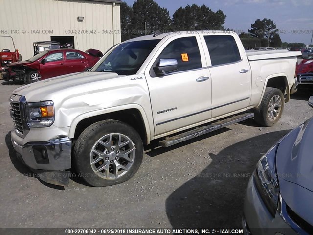 3GTU2VEC8FG387493 - 2015 GMC SIERRA K1500 SLT WHITE photo 2