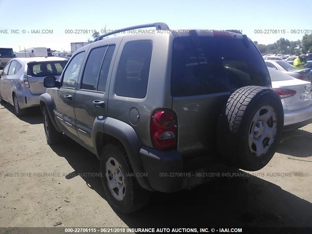 1J4GL48K83W616057 - 2003 JEEP LIBERTY SPORT/FREEDOM TAN photo 3