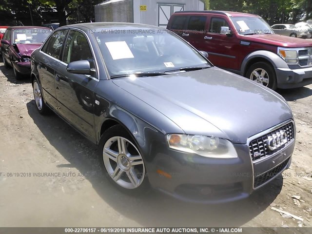 WAUAF78E58A095296 - 2008 AUDI A4 2.0T GRAY photo 1