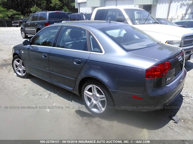 WAUAF78E58A095296 - 2008 AUDI A4 2.0T GRAY photo 3