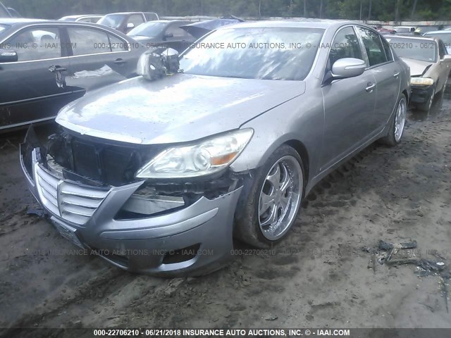 KMHGC46E89U016948 - 2009 HYUNDAI GENESIS 3.8L SILVER photo 2