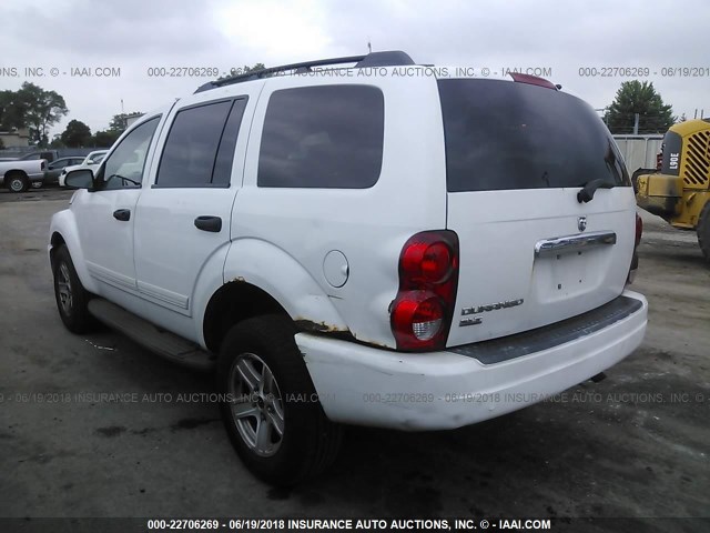 1D4HB48N04F127132 - 2004 DODGE DURANGO SLT WHITE photo 3