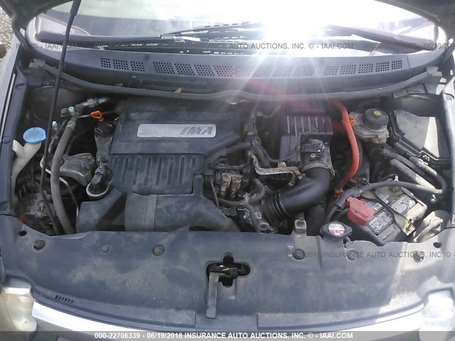 JHMFA36236S010597 - 2006 HONDA CIVIC HYBRID GRAY photo 10